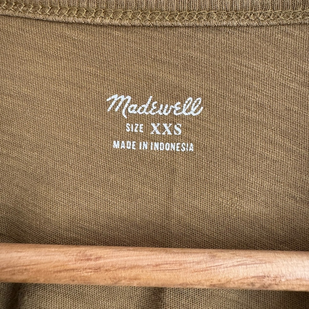 Madewell Golden Spinach Short Sleeve Whisper Cotton Rib Crewneck Tee - Picture 4 of 4